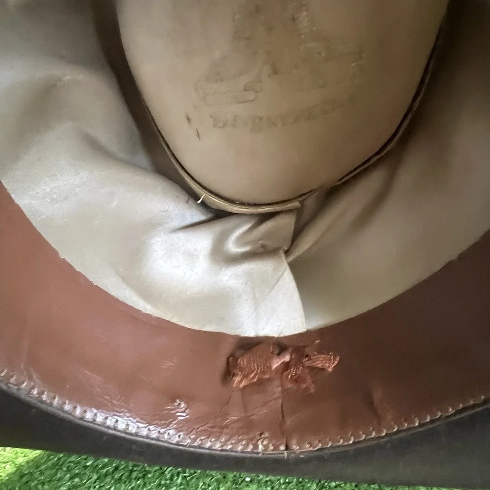 Vintage‎ American Hat Co.  Cowboy Hat SZ 7 Chocolate Brown Custom Flower 1960s